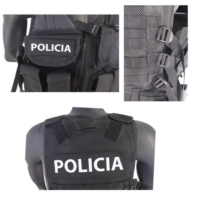 Veste multifuncional de Airsoft do exército tático preto de alta qualidade da veste da segurança da polícia