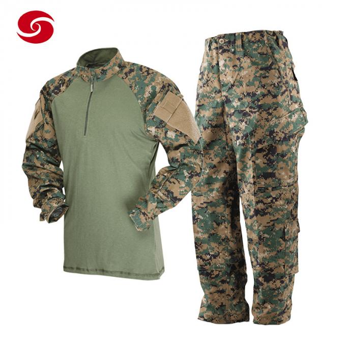 Terno ocasional da rã do combate da camisa da camuflagem tática de Digitas da floresta para homens nas forças armadas