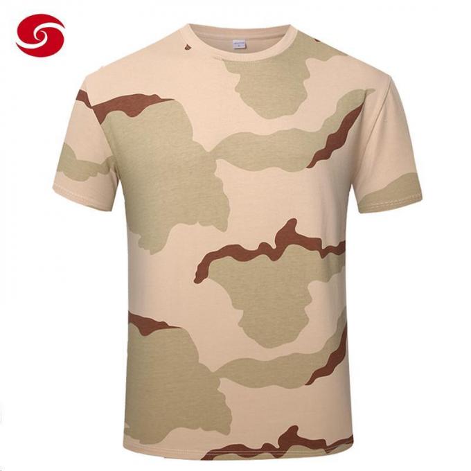 A tri cor camufla a camisa militar de T para o homem
