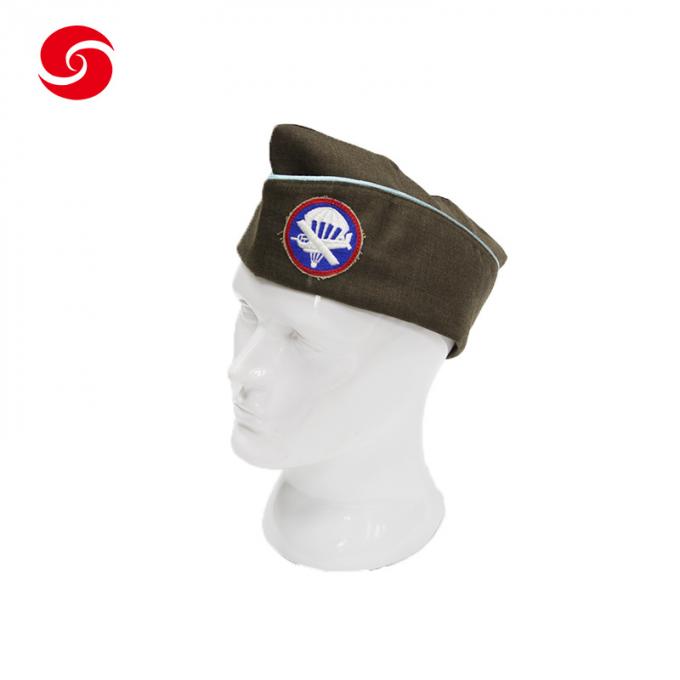 Marinha militar Garrison Cap de Hat Officer Garrison Cap Customizable Embroidered Logo do comandante da polícia